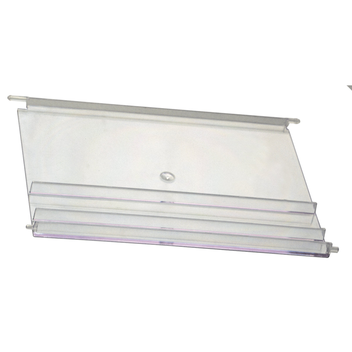 Placa transparente para caixa de armazenagem à vista