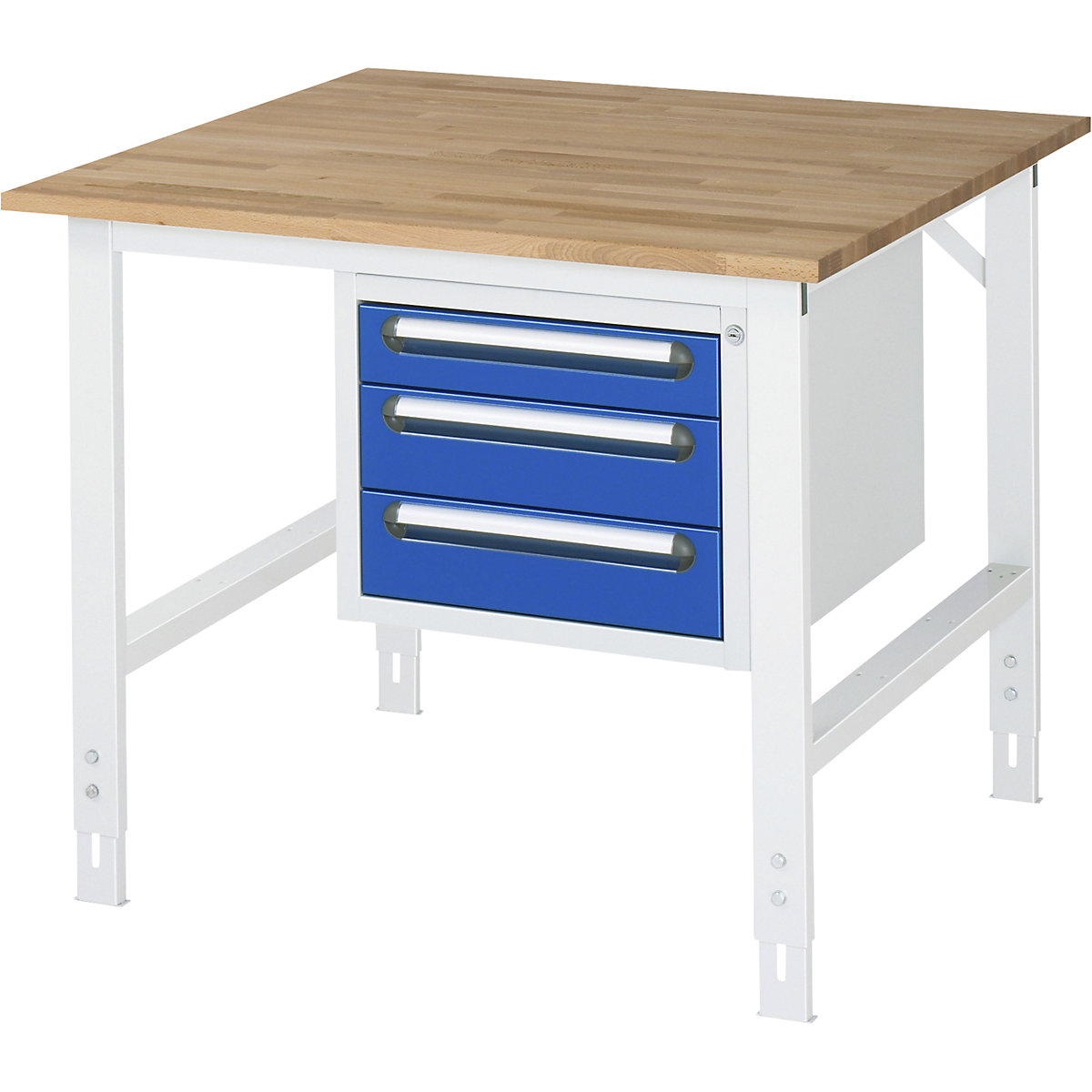 Mesa de trabalho com armário de gavetas