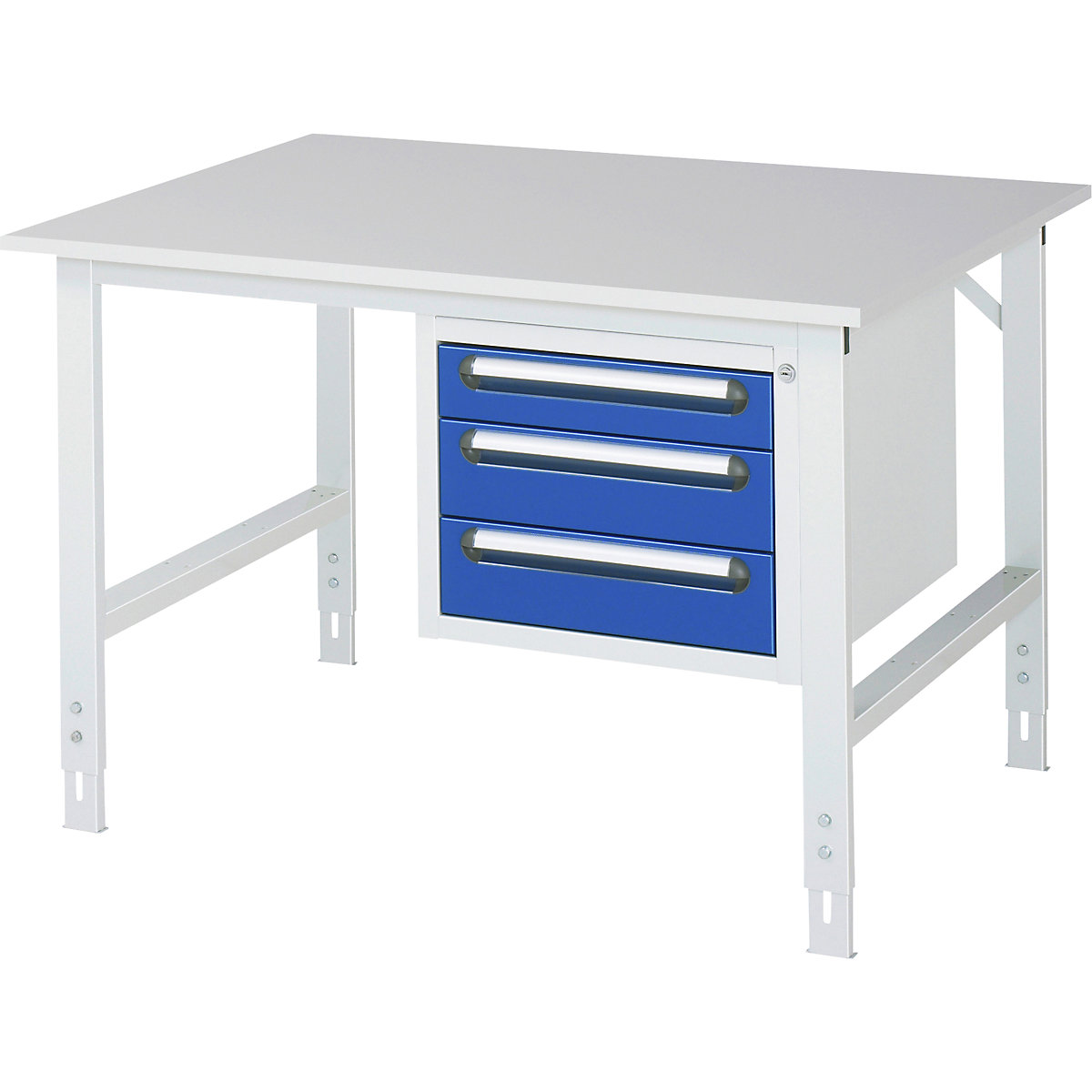 Mesa de trabalho com armário de gavetas