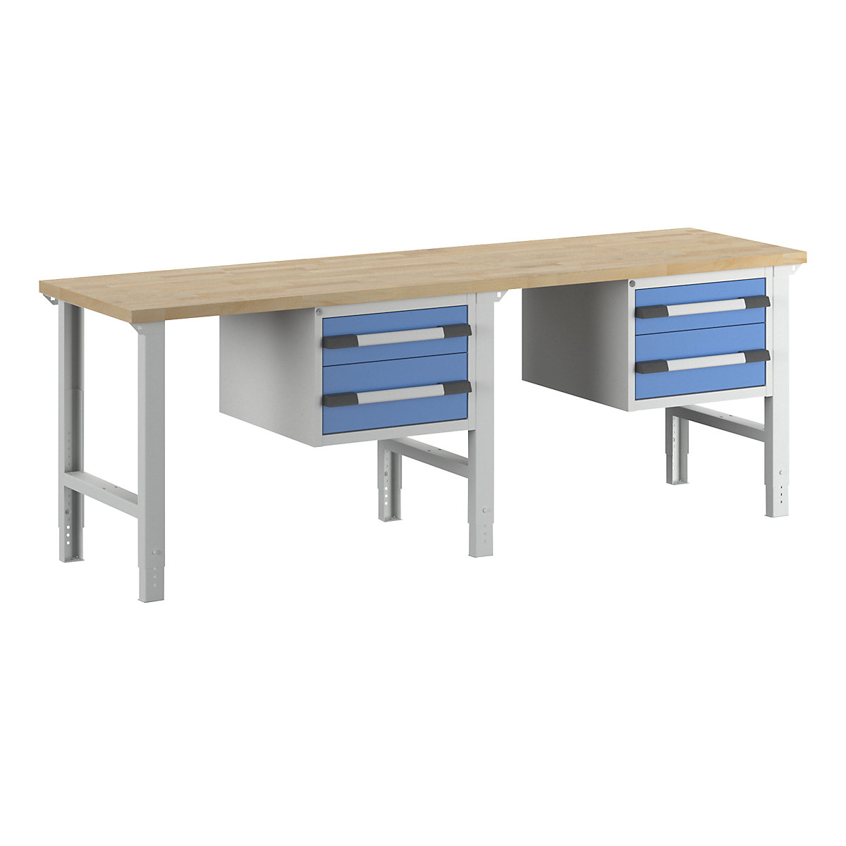 Banco de trabajo con cajones colgantes, sistema modular serie 7000 – eurokraft pro