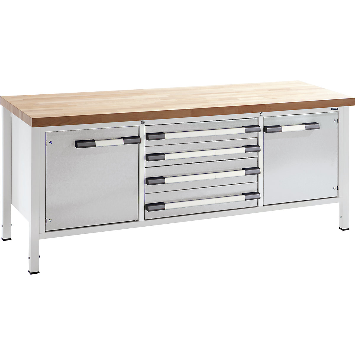 Banco de trabajo de altura regulable, bastidor modular – eurokraft pro