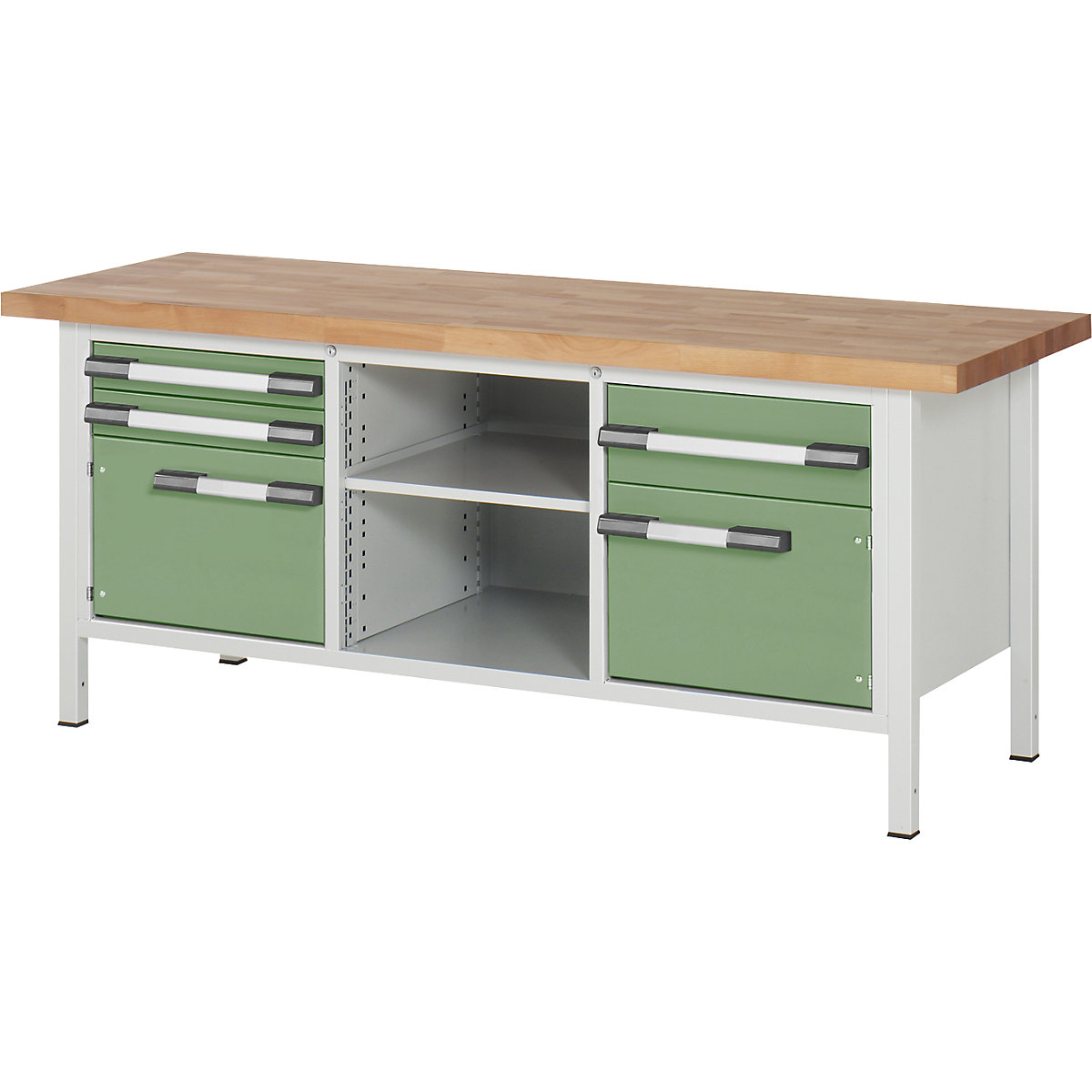 Banco de trabajo de altura regulable, bastidor modular – eurokraft pro