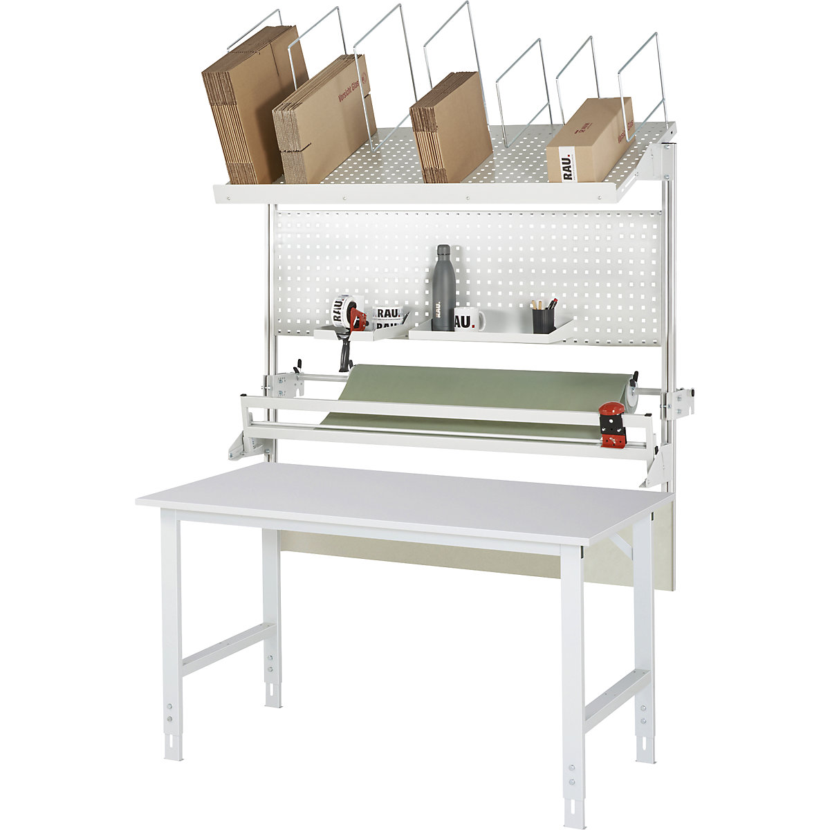 Mesa de embalaje completa, de altura regulable manualmente – RAU