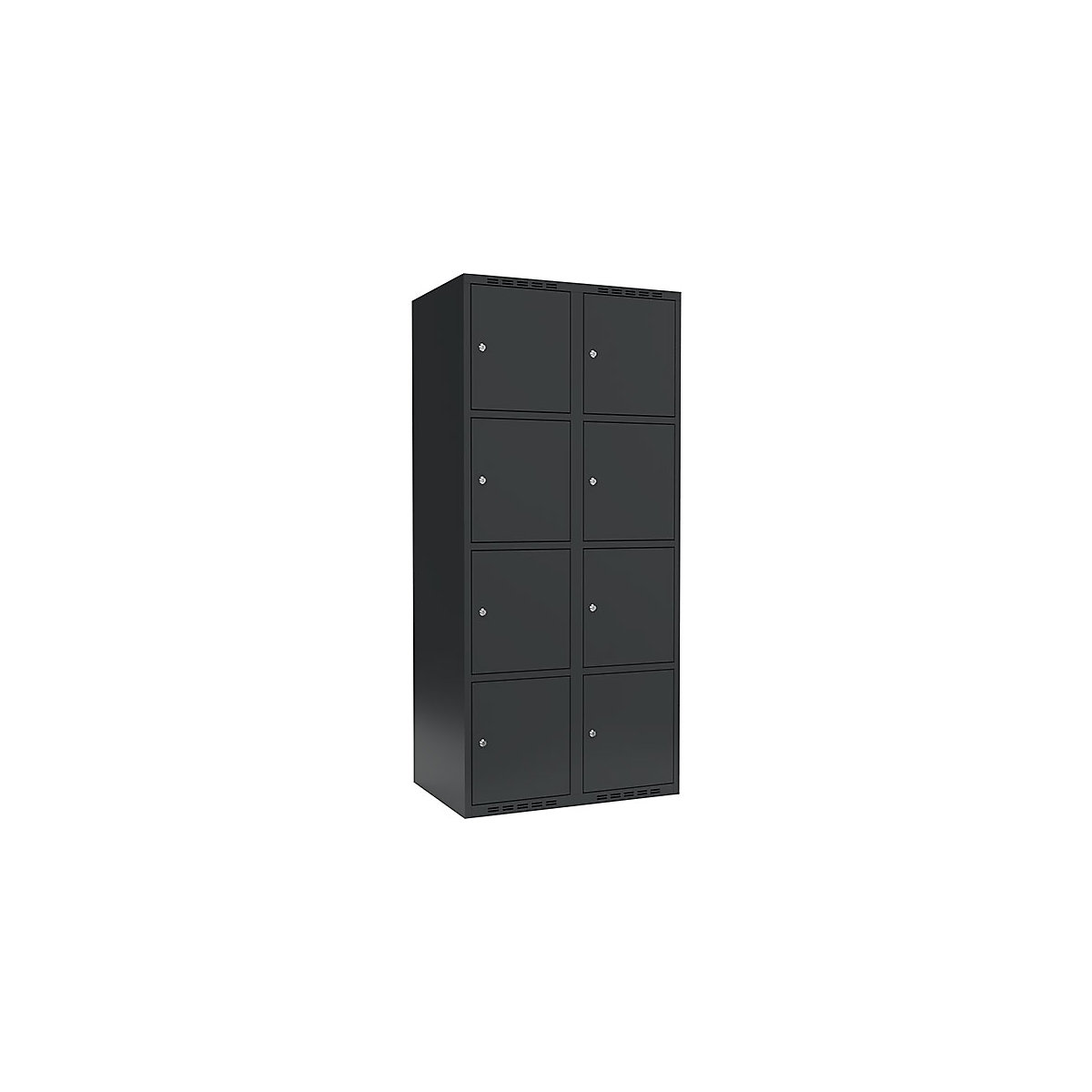 Armário de cacifos com 4 compartimentos Fydor, 2 compartimentos, cinzento, L 800 mm, 2 compartimentos, forma de teto plano, fechadura de cilindro-1