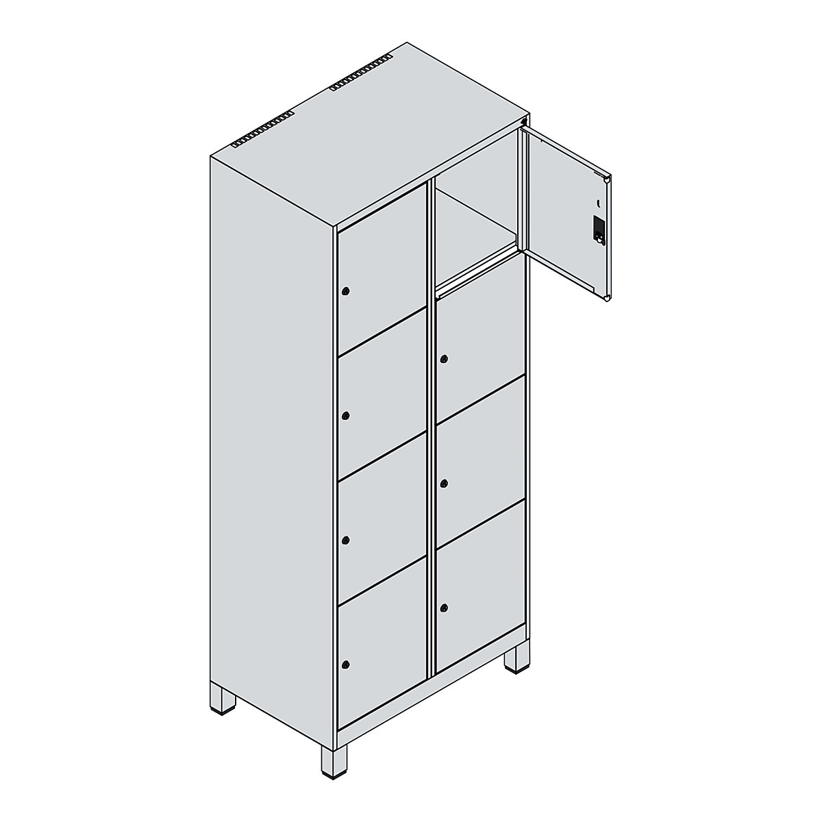 Armário de cacifos de 4 andares Classic PLUS – C+P (Imagem do produto 4)-3
