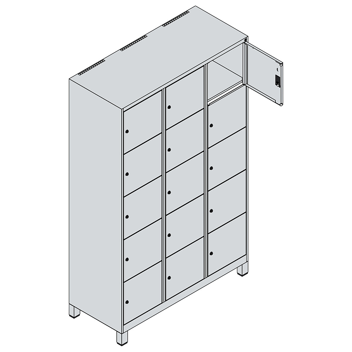 Armário de cacifos de 5 andares Classic PLUS – C+P (Imagem do produto 3)-2