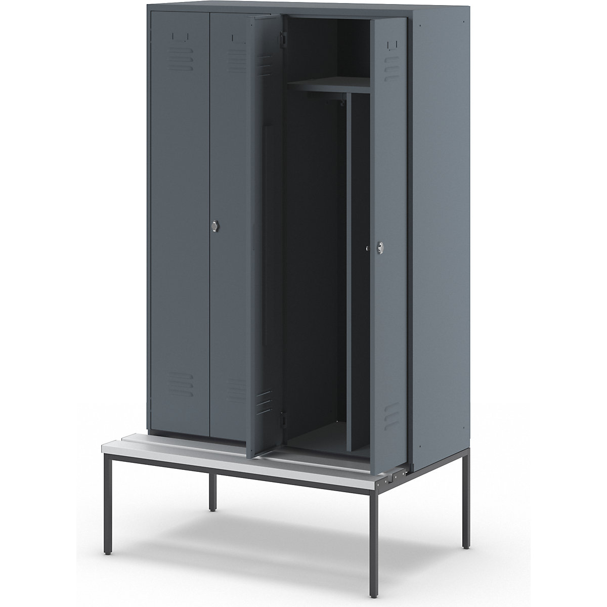 Cacifo com separação de roupa suja/limpa Berlin 2 com banco – Wolf (Imagem do produto 8)-7