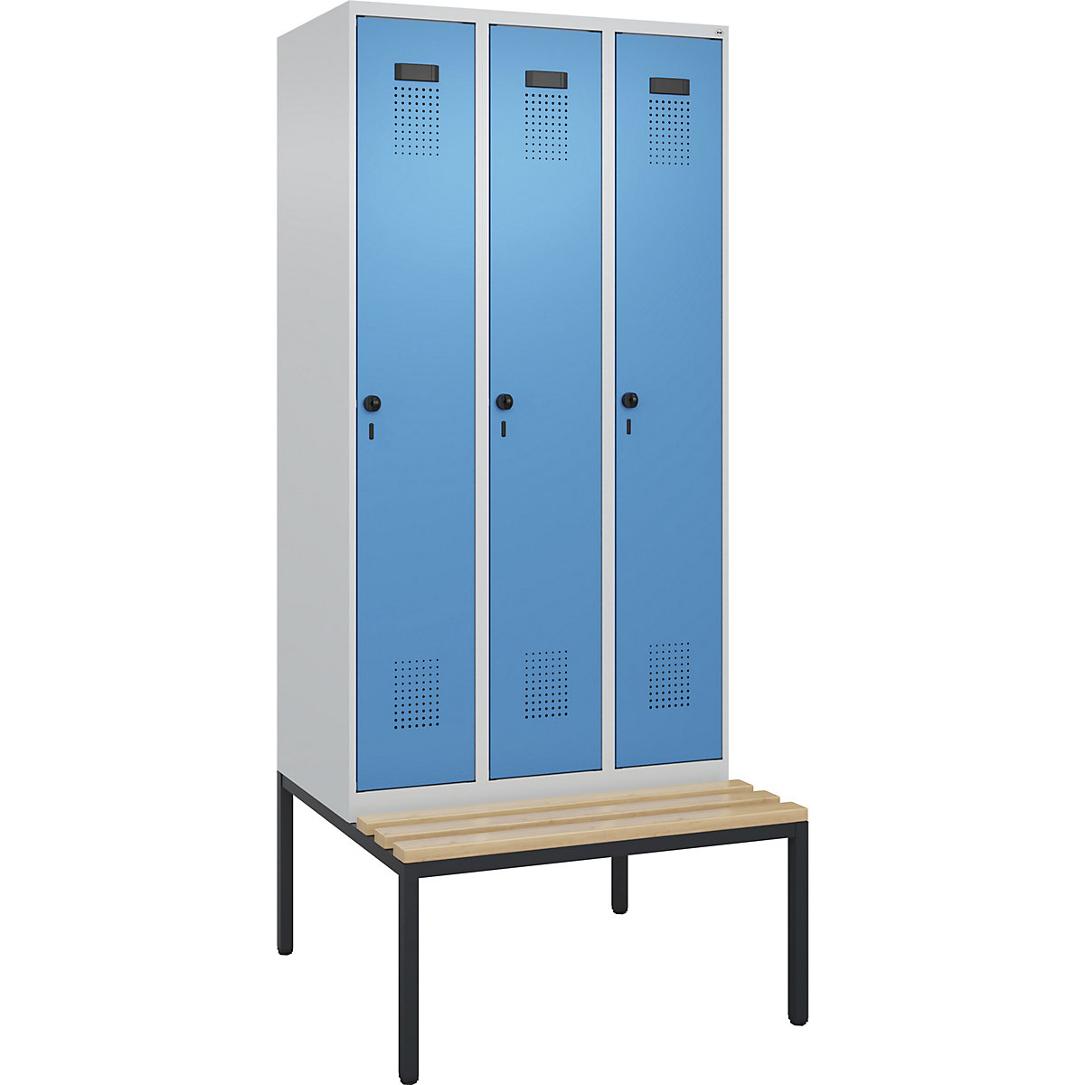 Cacifo com separação de roupa suja/limpa Evolo PLUS com banco, estreito (Imagem do produto 2)-1