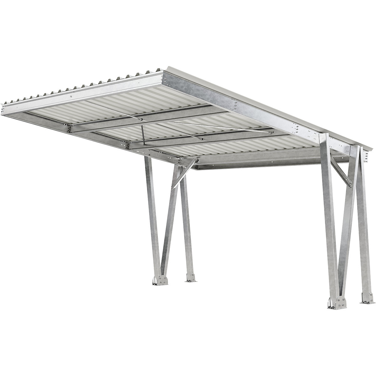 Marquesina para vehículos EcoCover para 2 plazas de aparcamiento con techo de acero – WSM (Imagen del producto 7)-6