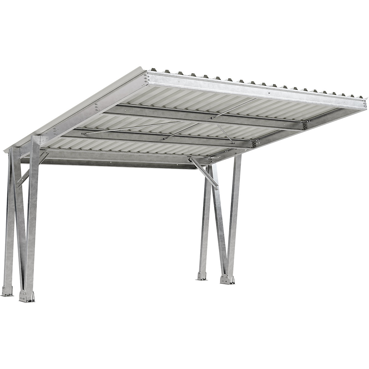 Marquesina para vehículos EcoCover para 2 plazas de aparcamiento con techo de acero – WSM