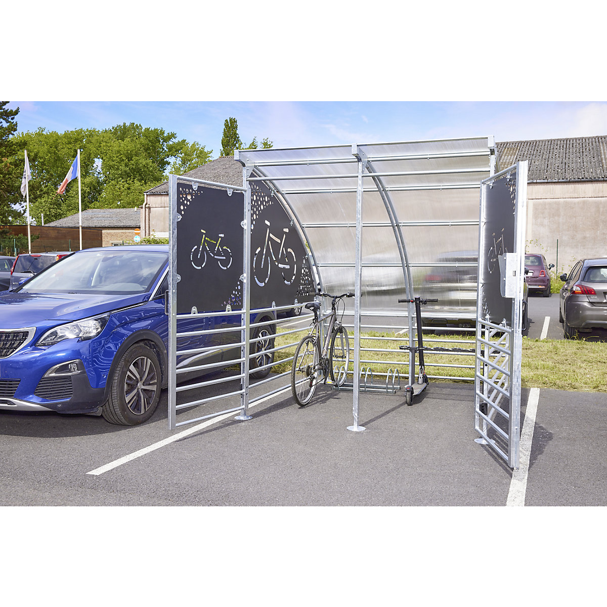 Refugio para bicicletas con cerradura – Mottez (Imagen del producto 10)-9