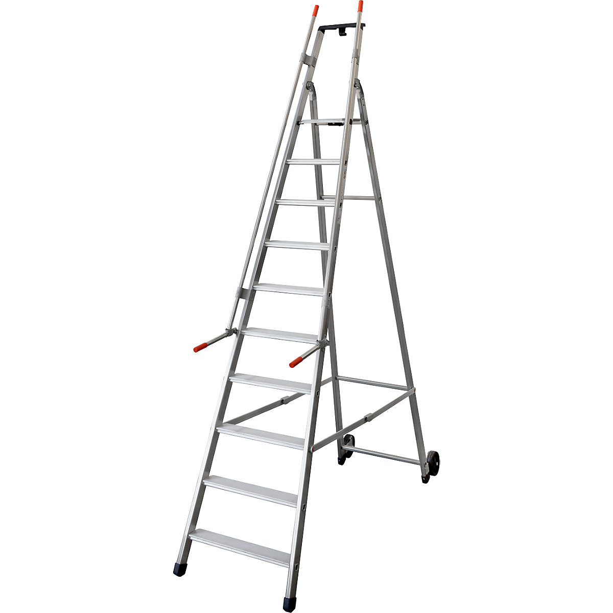 Escalera móvil para almacén y para estanterías