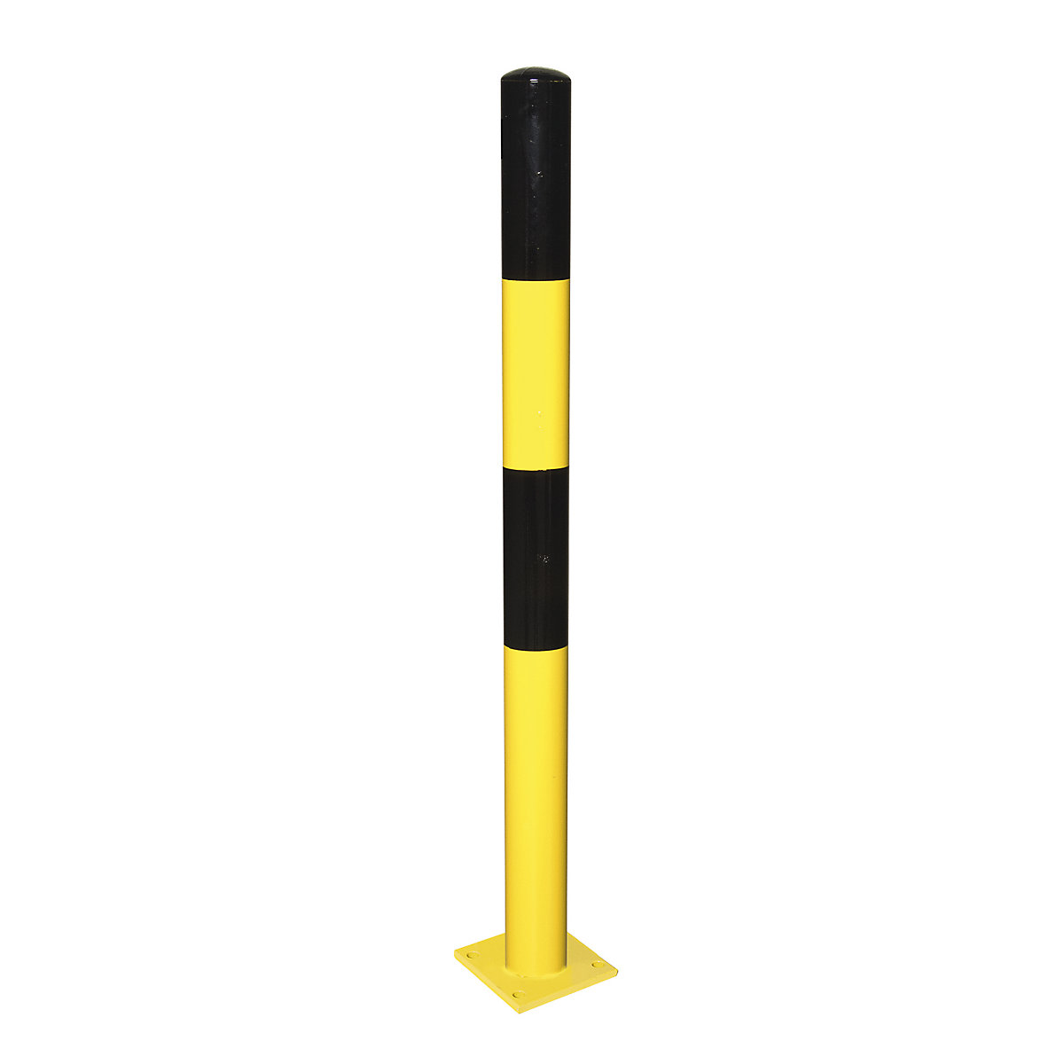 Poste de barreira Morion – Moravia, para fixar com buchas, Ø 76 mm, pintado a preto/amarelo, 1 olhal-3