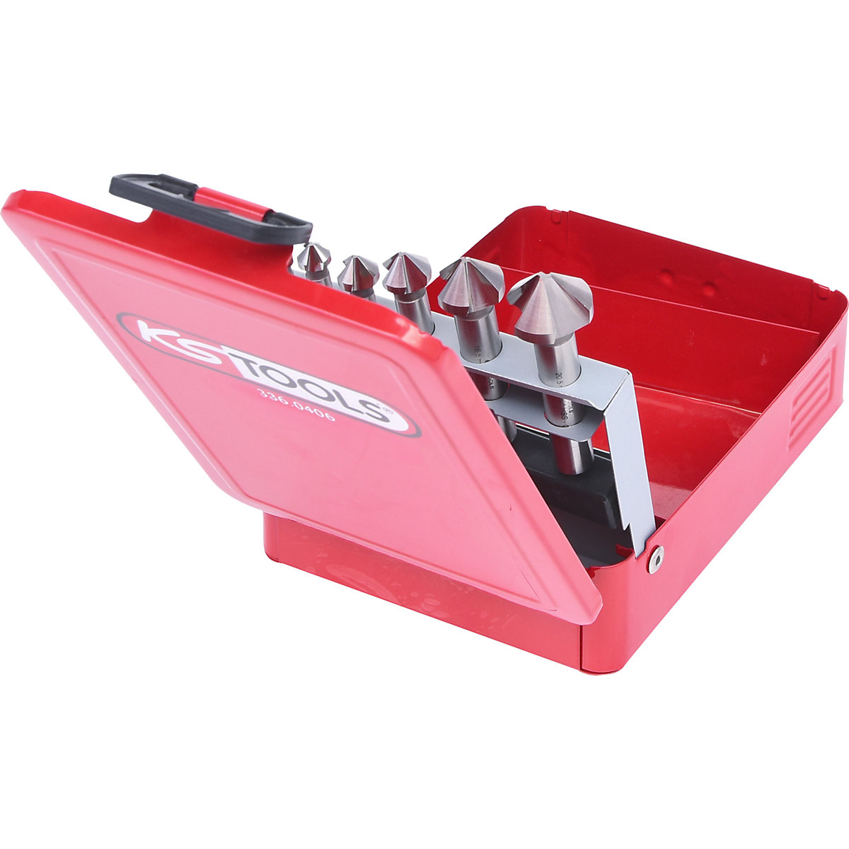 Conjunto de escareador de rebarbamento cónico HSS – KS Tools (Imagem do produto 2)-1