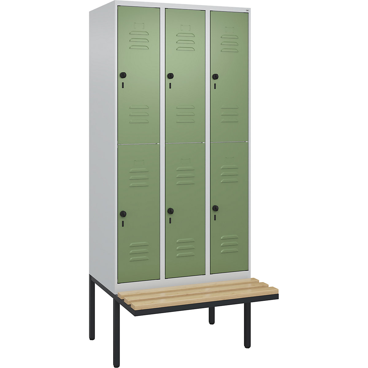 Taquilla de dos pisos Classic PLUS con banco – C+P (Imagen del producto 4)-3