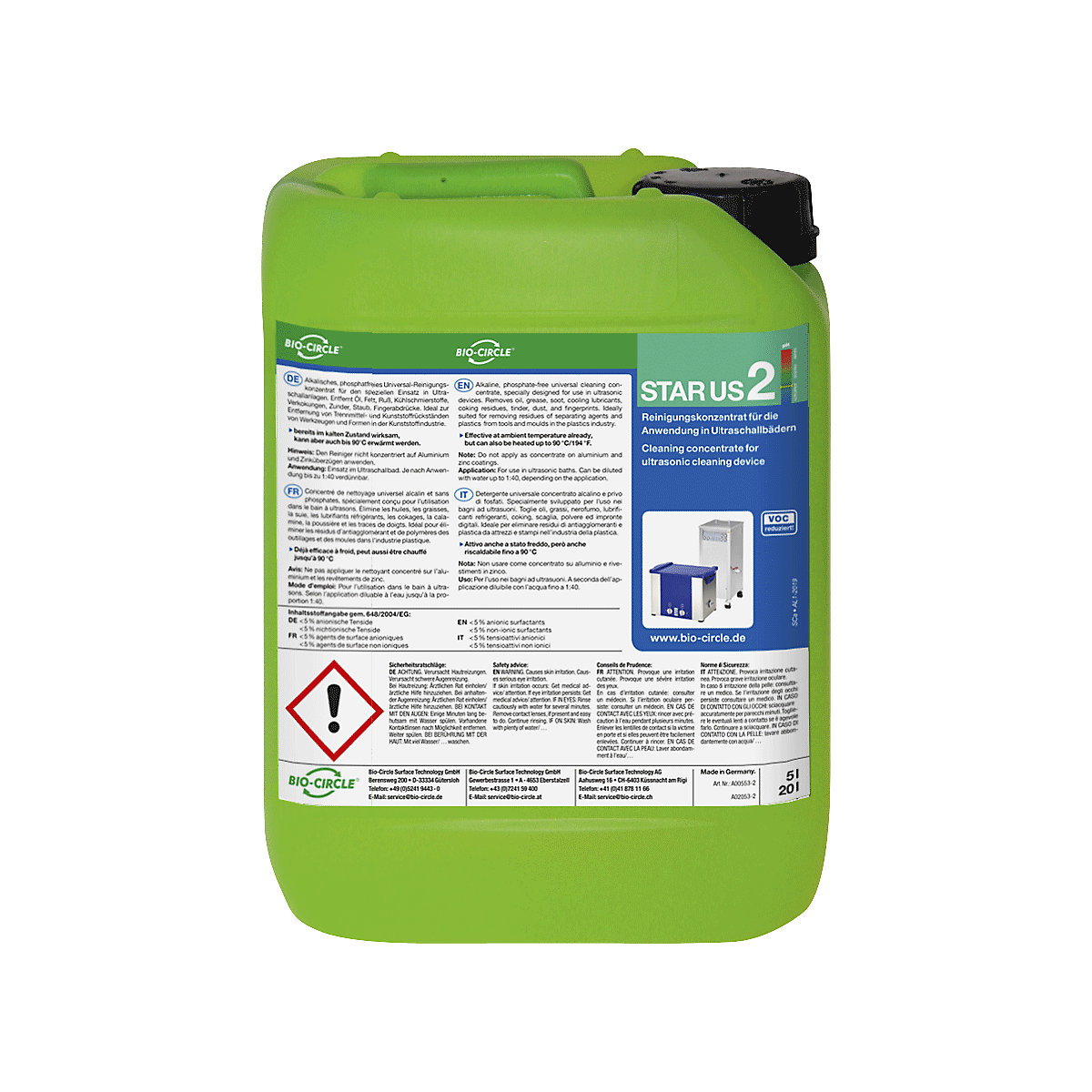 STAR US 2 ultrasonic cleaning agent - Bio-Circle