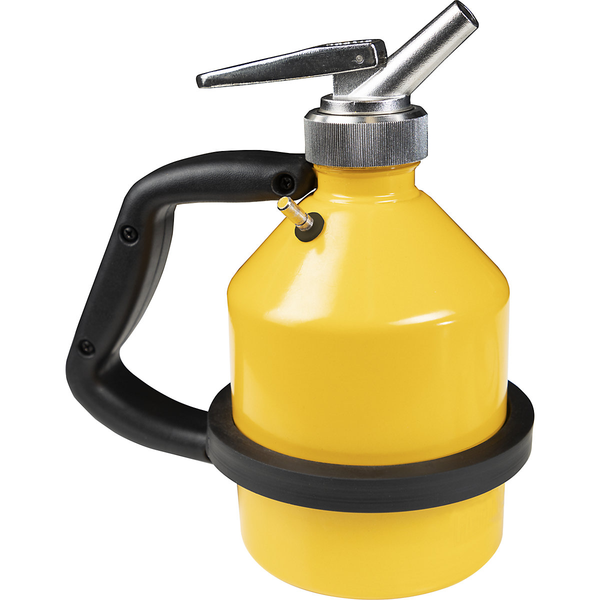 Safety dispensing container made of steel