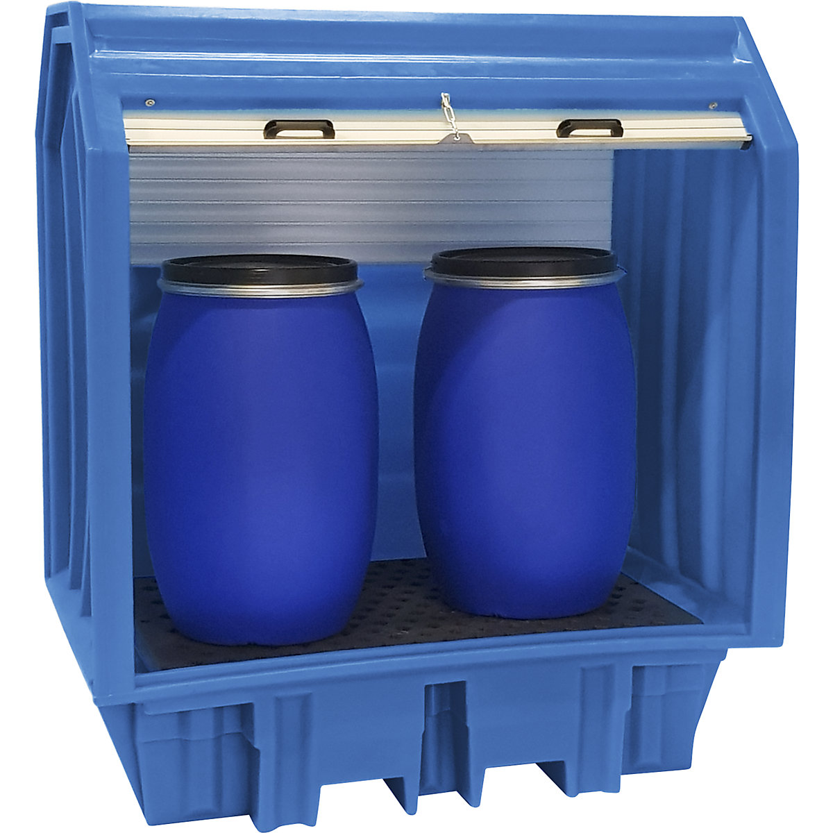 PE hazardous goods storage unit with roller shutter – eurokraft basic (Product illustration 6)-5