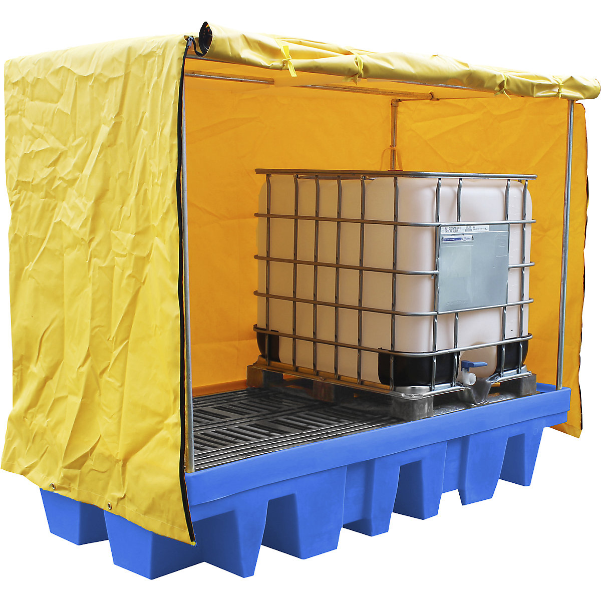 PE sump tray with tarpaulin enclosure