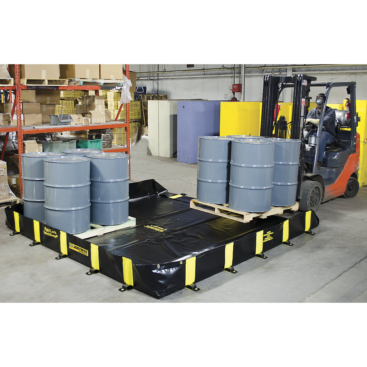 QuickBerm® rigid lock folding tray – Justrite (Product illustration 4)-3