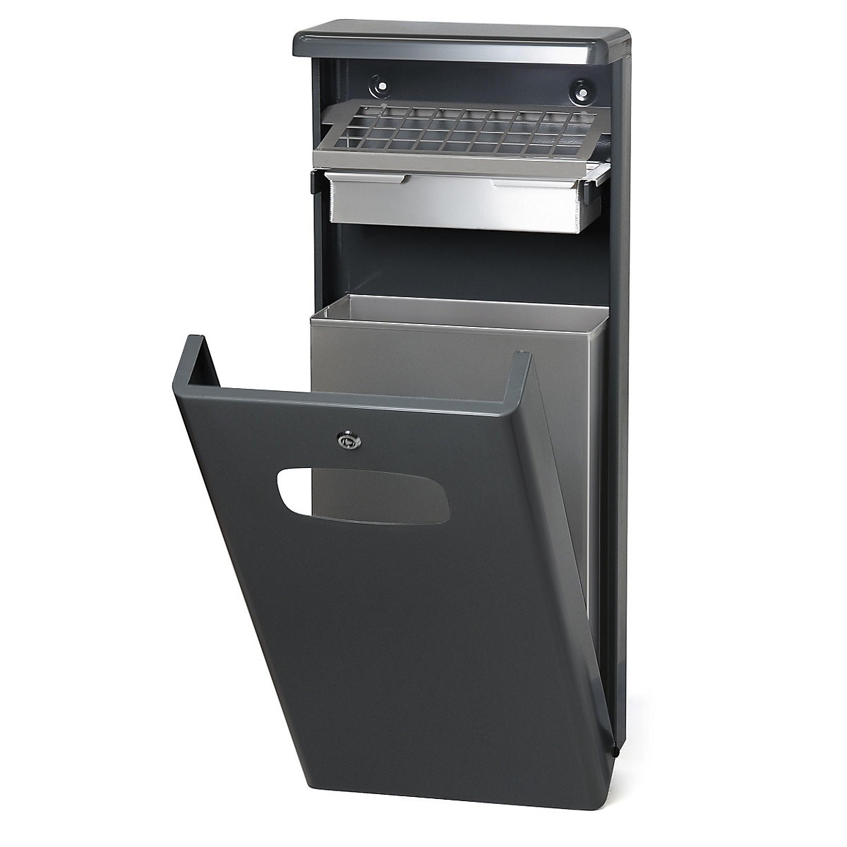 Wall mounted waste collector with ashtray