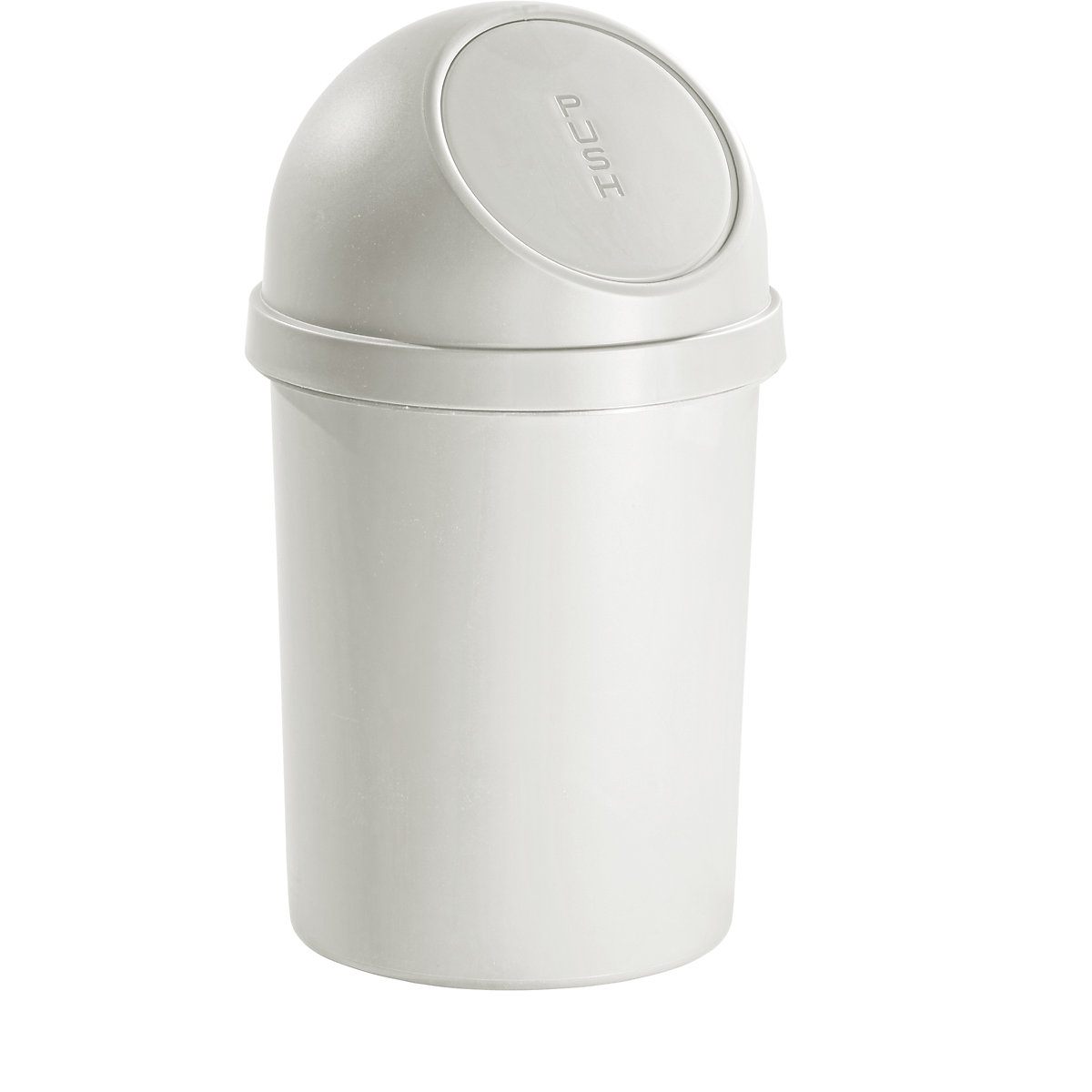 Push lid waste collector – helit, made of polypropylene, light grey, capacity 45 l, pack of 2-7