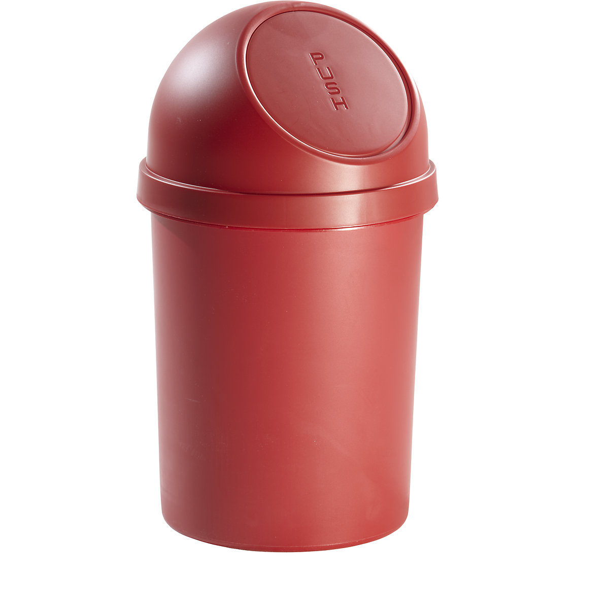 Push lid waste collector – helit, made of polypropylene, red, capacity 45 l, pack of 2-8