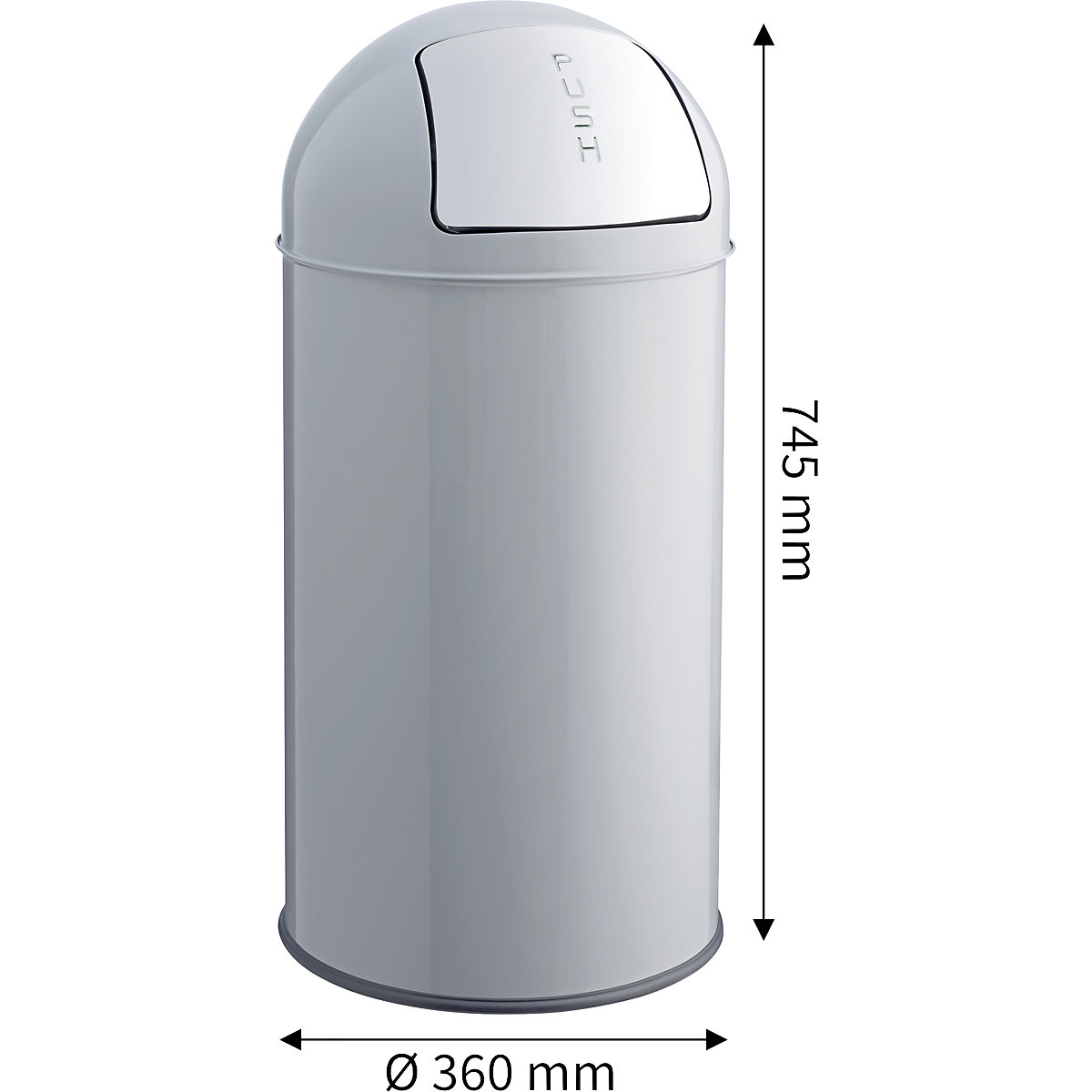 Push waste collector, steel – helit (Product illustration 2)-1