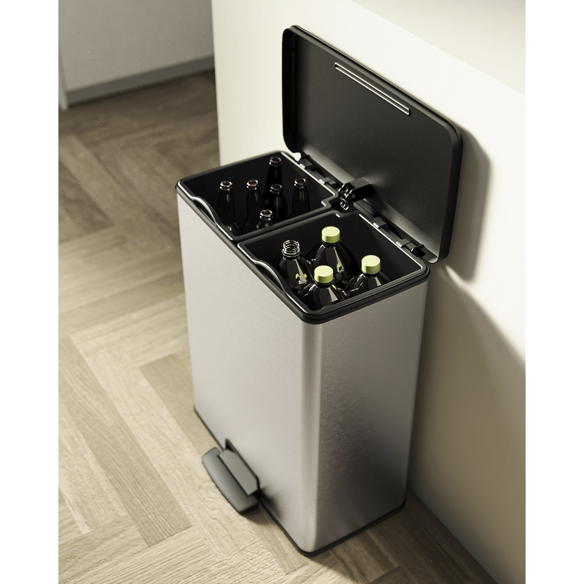 Slim pedal rubbish bin (Product illustration 10)-9