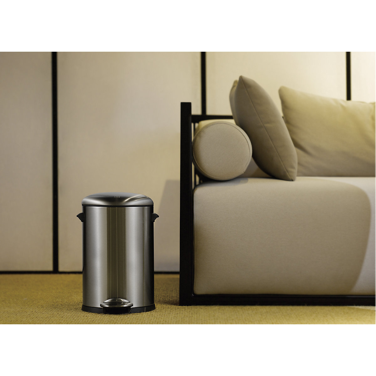 Waste collector with pedal, stainless steel – EKO (Product illustration 2)-1