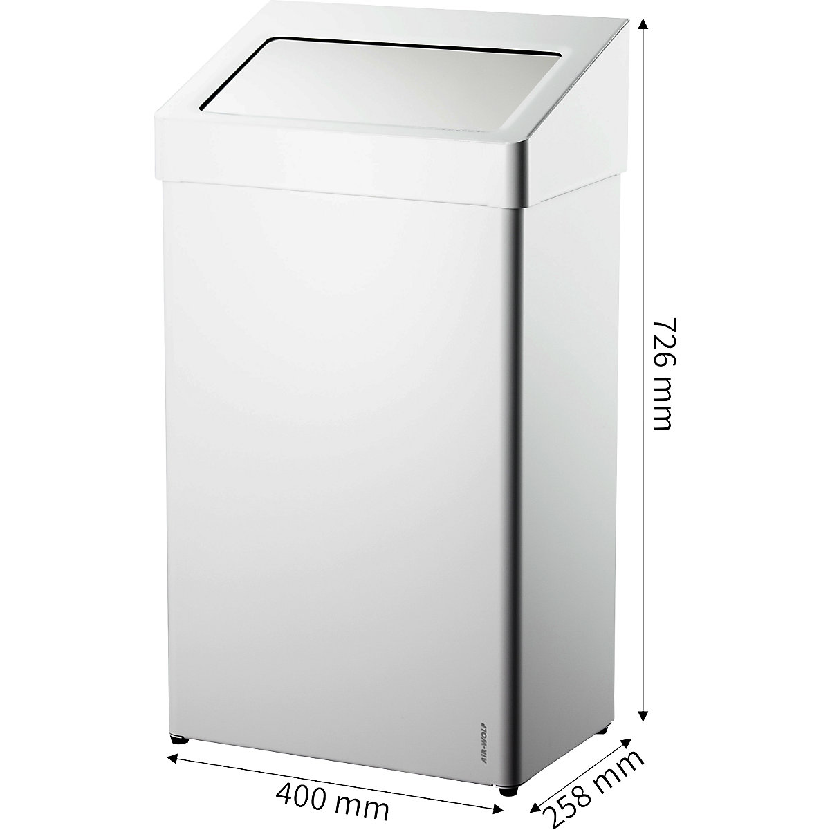 Poubelle, inox, avec couvercle rabattable – AIR-WOLF (Illustration du produit 2)-1