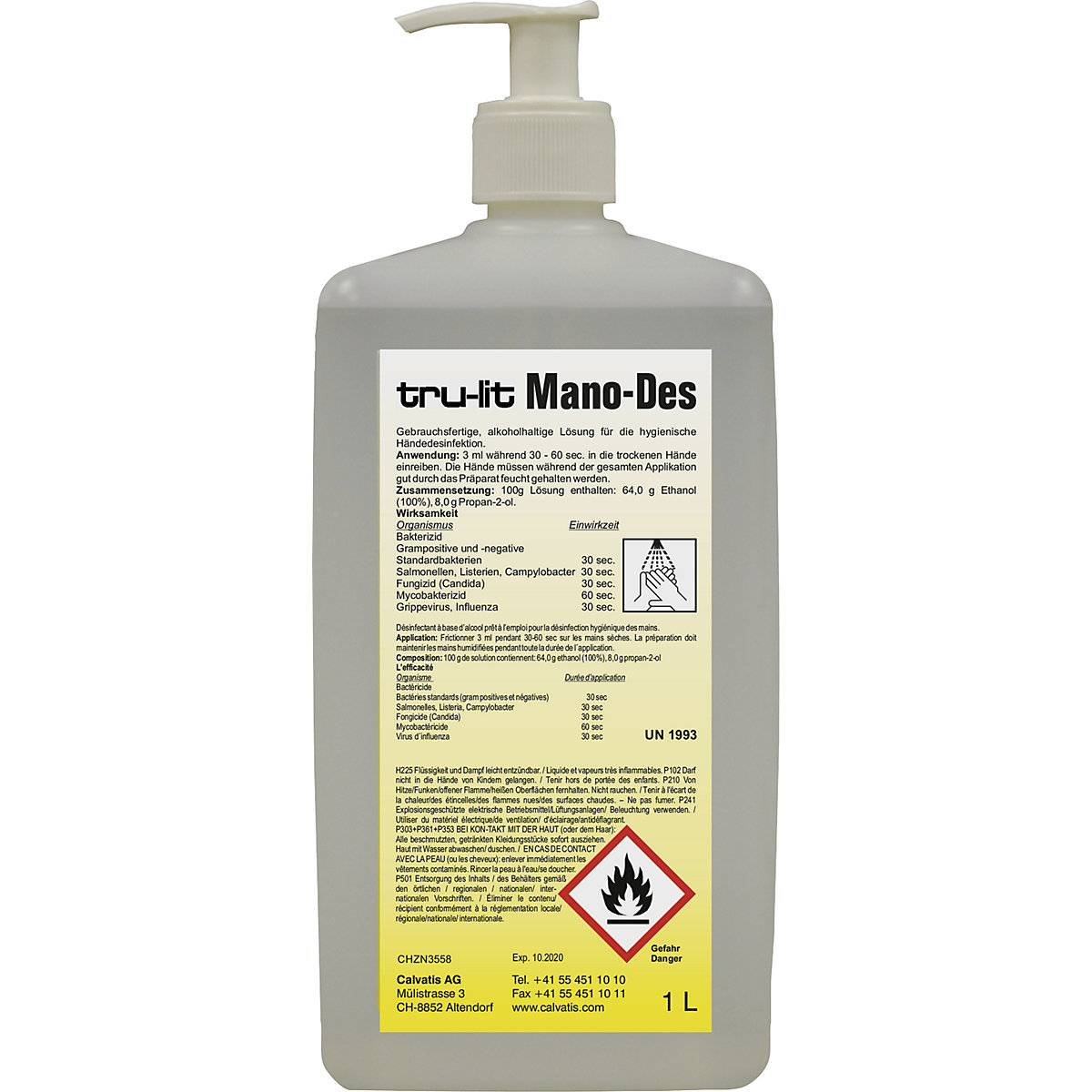 Produit désinfectant pour les mains