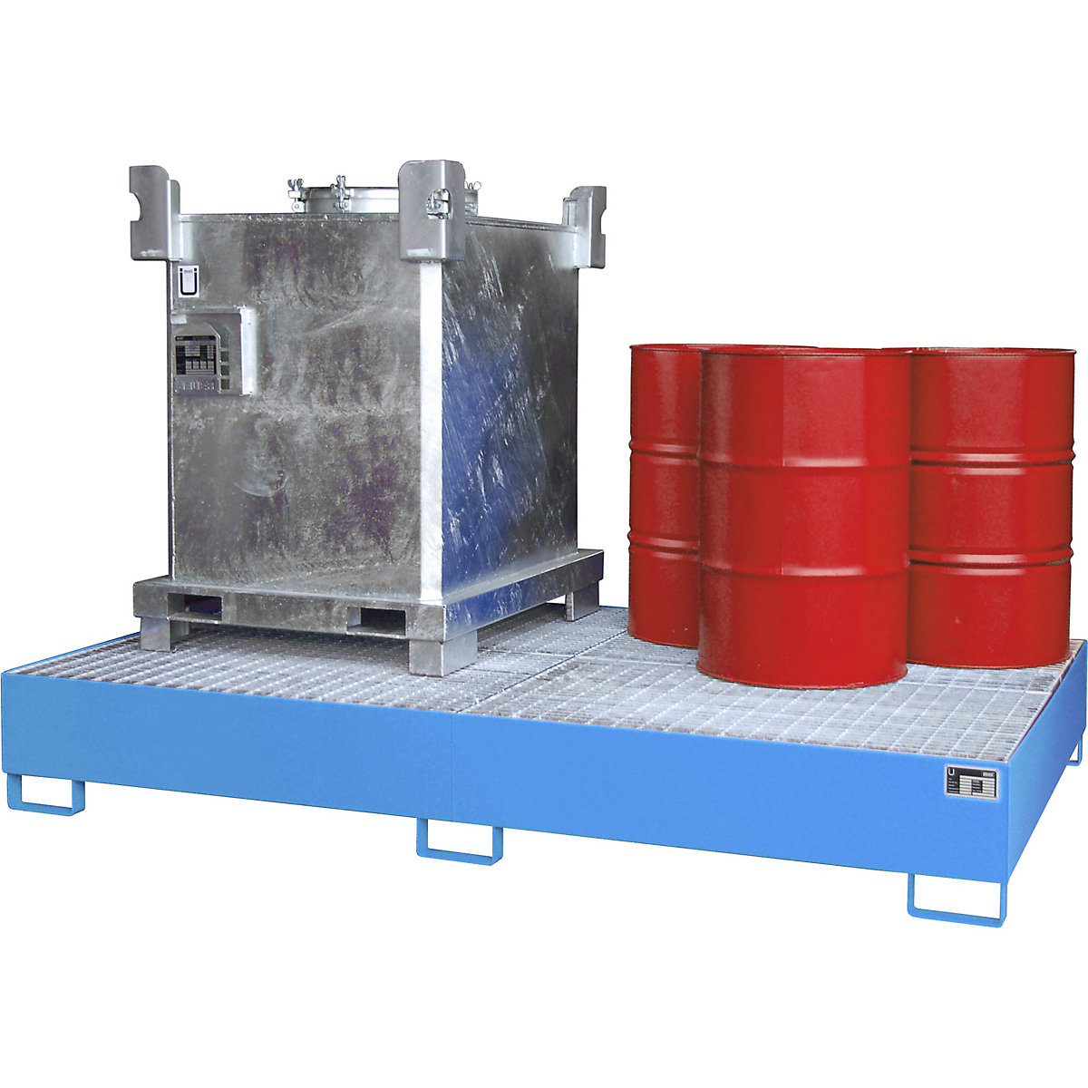 Cuve de rétention en acier pour cubitainers IBC / KTC – eurokraft pro (Illustration du produit 3)-2