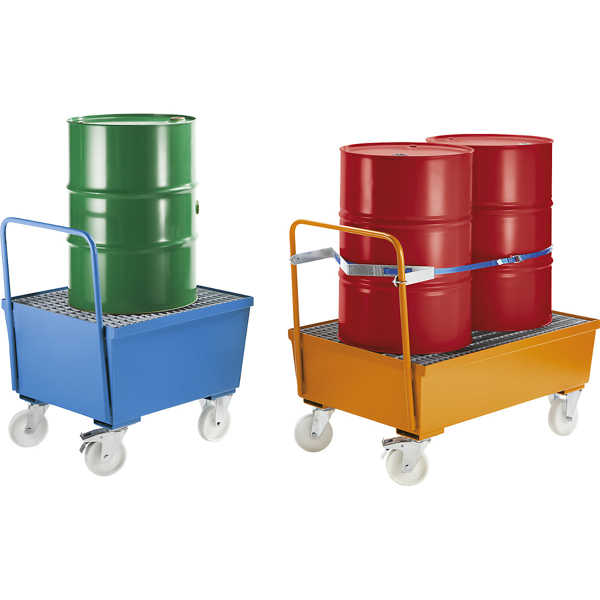 Cuve de rétention mobile en acier avec bord profilé – eurokraft pro (Illustration du produit 2)-1