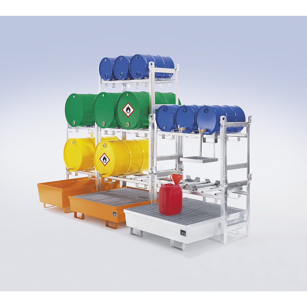 Cadre de gerbage pour rayonnage pour fûts – eurokraft pro (Illustration du produit 2)-1