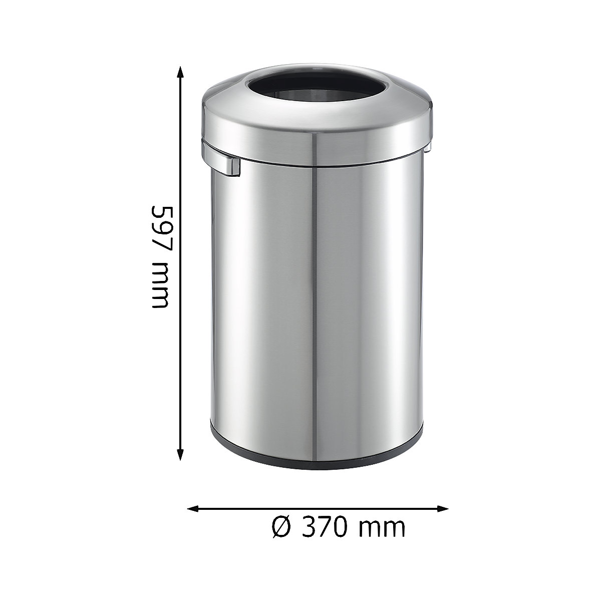 Collecteur de déchets en inox, à orifice de dépôt ouvert – EKO (Illustration du produit 6)-5