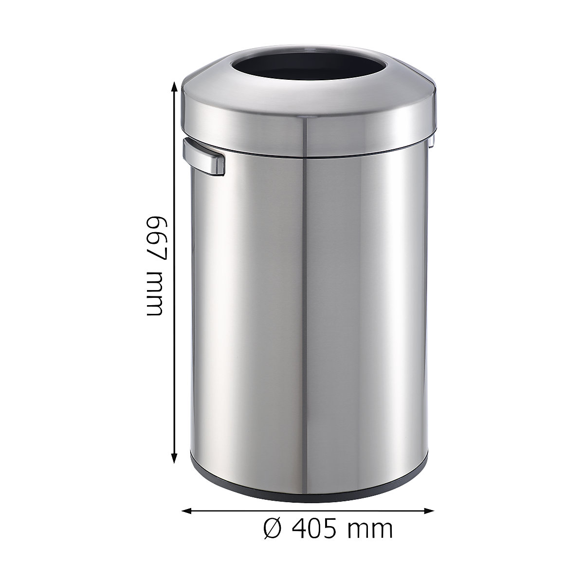 Collecteur de déchets en inox, à orifice de dépôt ouvert – EKO (Illustration du produit 5)-4