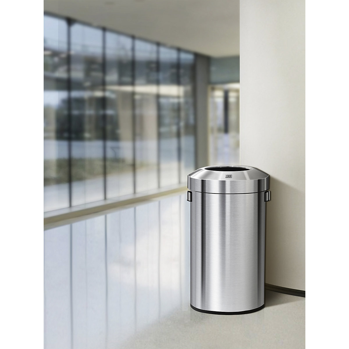 Collecteur de déchets en inox, à orifice de dépôt ouvert – EKO (Illustration du produit 6)-5