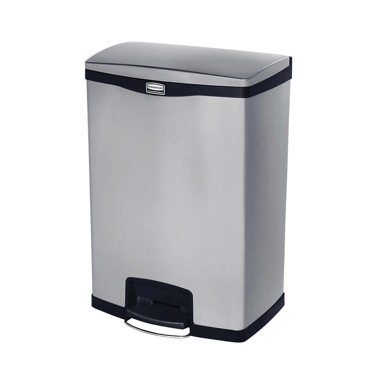 Collecteur de tri à pédale SLIM JIM® – Rubbermaid, en inox, capacité 90 l-3