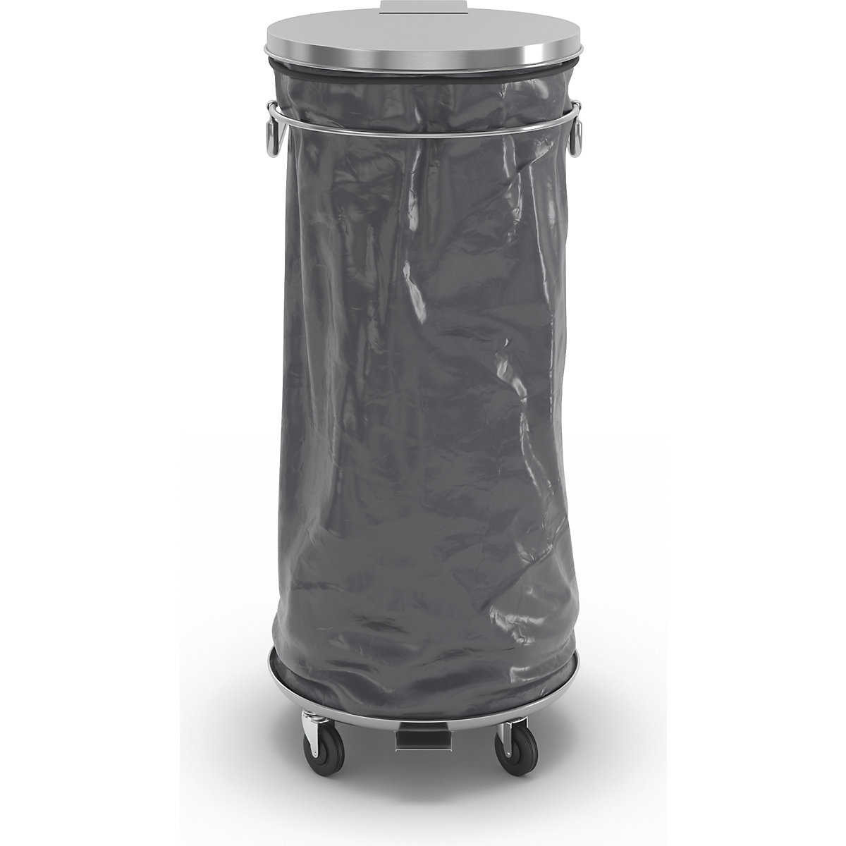 Support pour sac-poubelle à pédale, en inox – VAR (Illustration du produit 4)-3