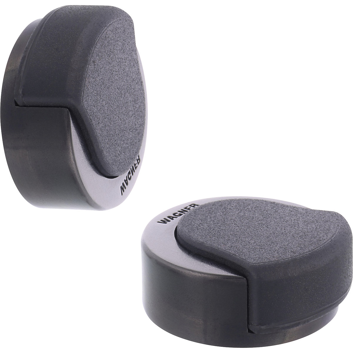 Batente de porta para chão/parede – Wagner, CxLxA 39 x 38 x 15 mm, embalagem de 2 unid., preto mate-0