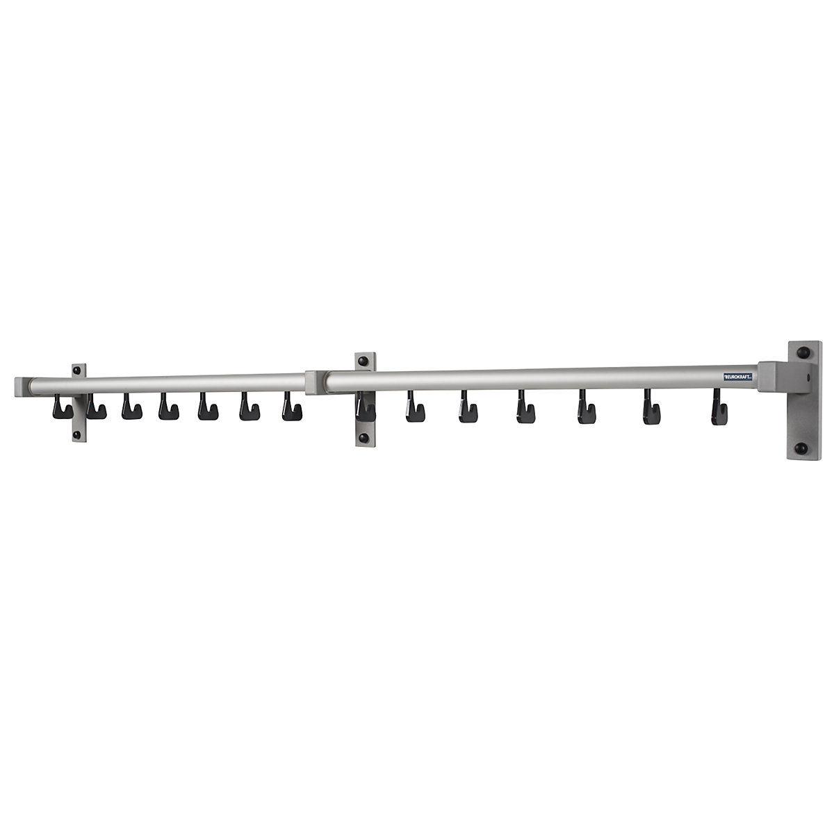 Bengaleiro de parede – eurokraft pro, AxP 160 x 150 mm, 14 ganchos, largura 1500 mm-0