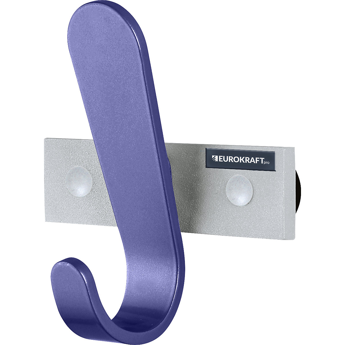 Régua de bengaleiro – eurokraft pro, 1 gancho para casacos, AxLxP 130 x 120 x 60 mm, embalagem de 2 unid., cor dos ganchos azul-0