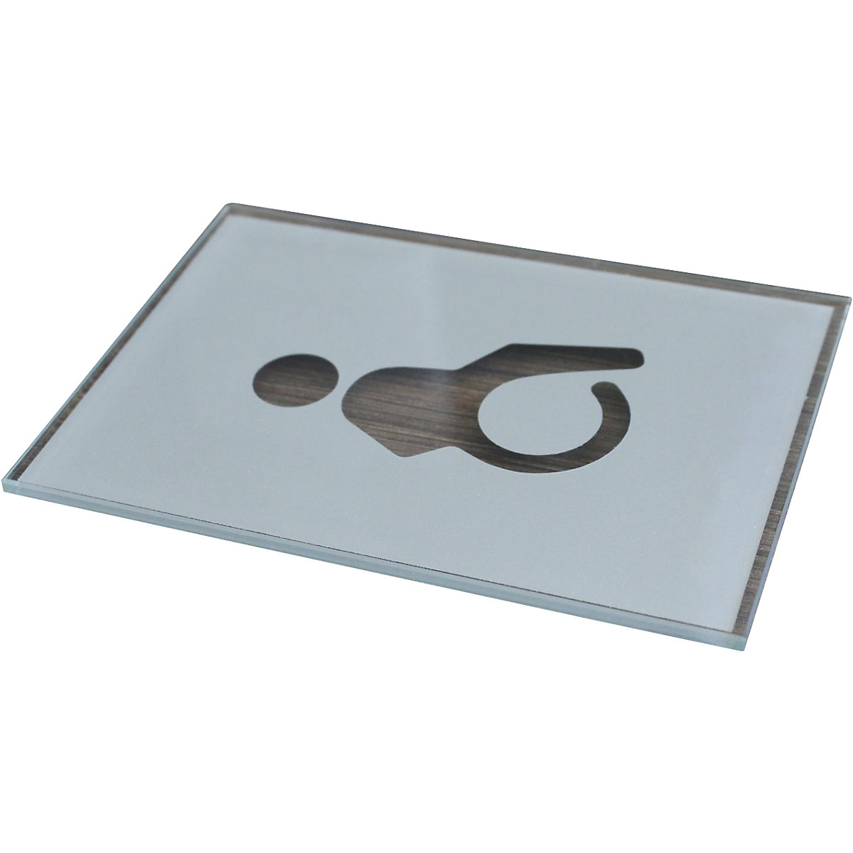 Placa para porta com pictograma WC