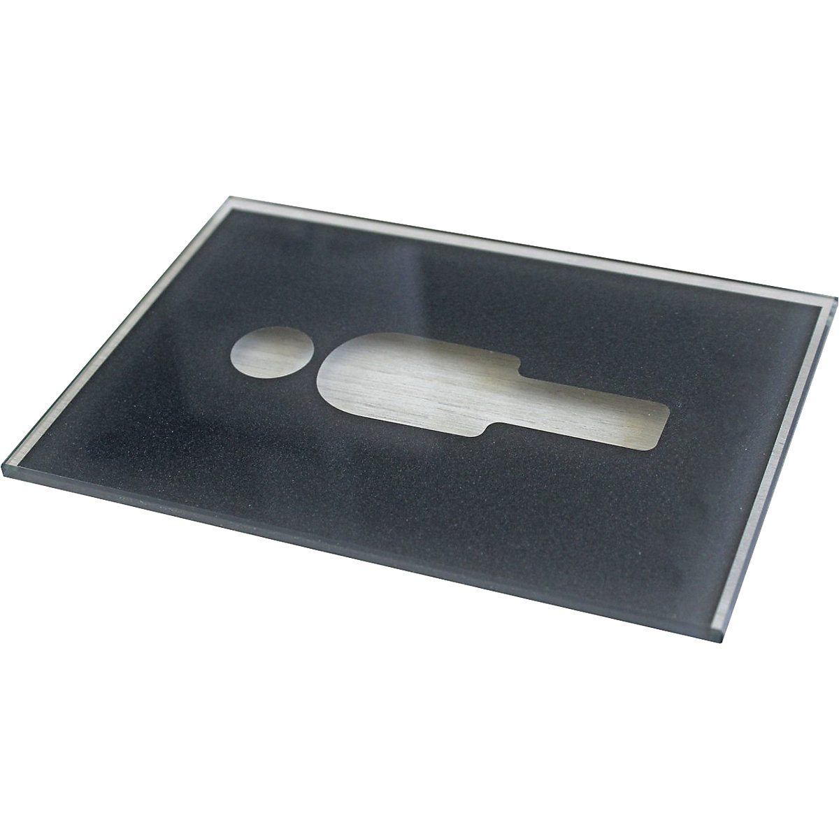 Placa para porta com pictograma WC