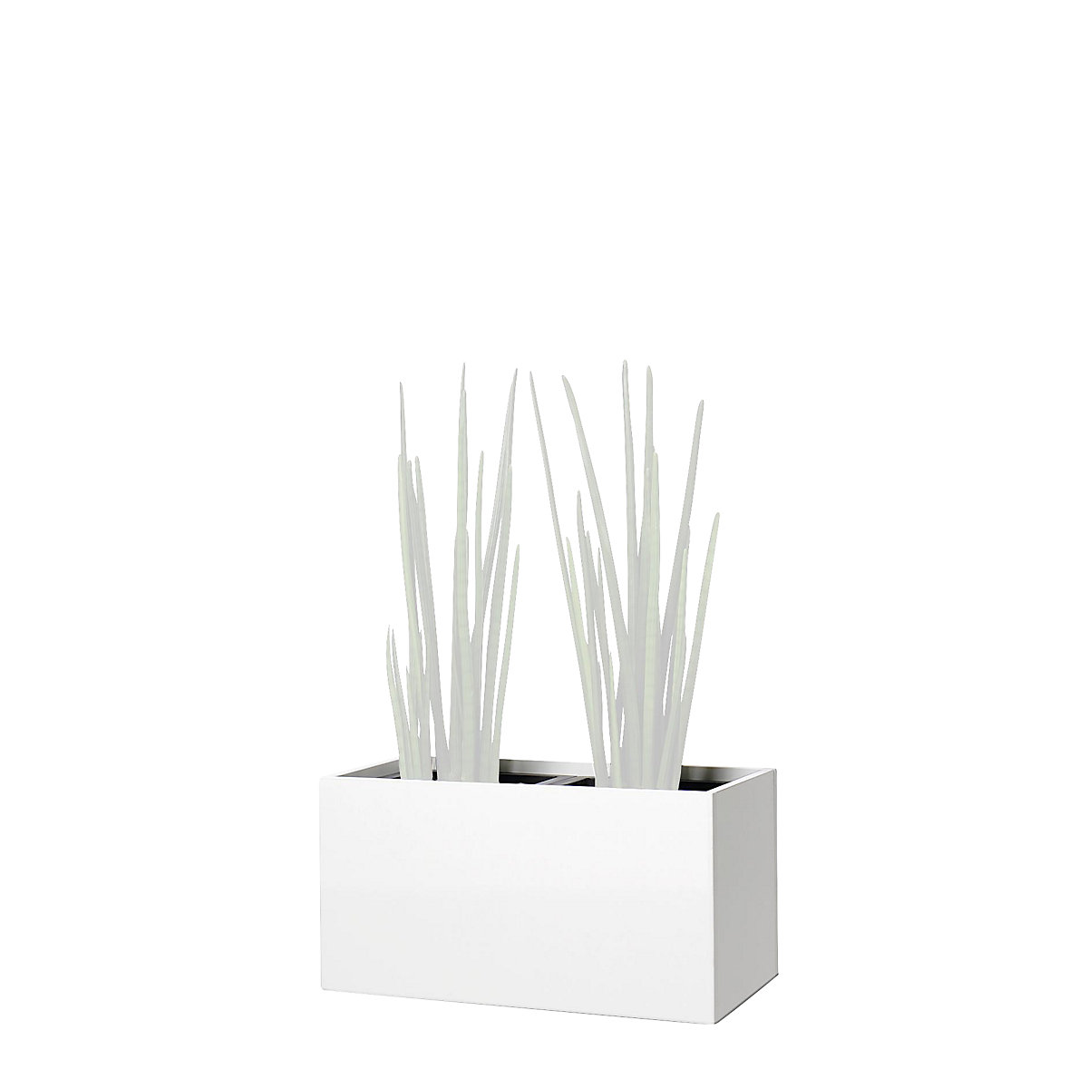 Vaso, altura do joelho, para 2 plantas, branco sujo-0