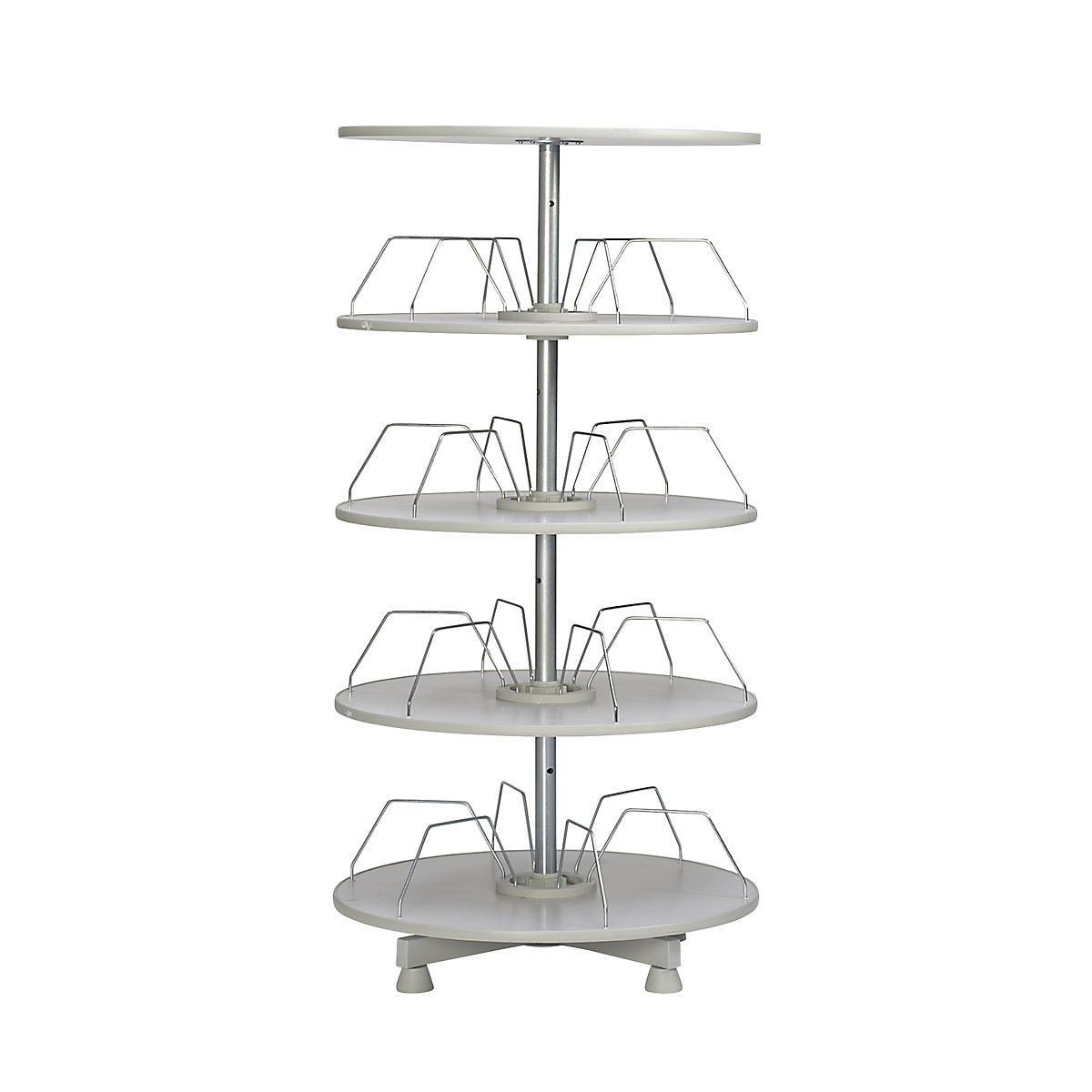 Coluna giratória para pastas de arquivo, Ø dos andares 800 mm, 4 andares, cinzento claro-0