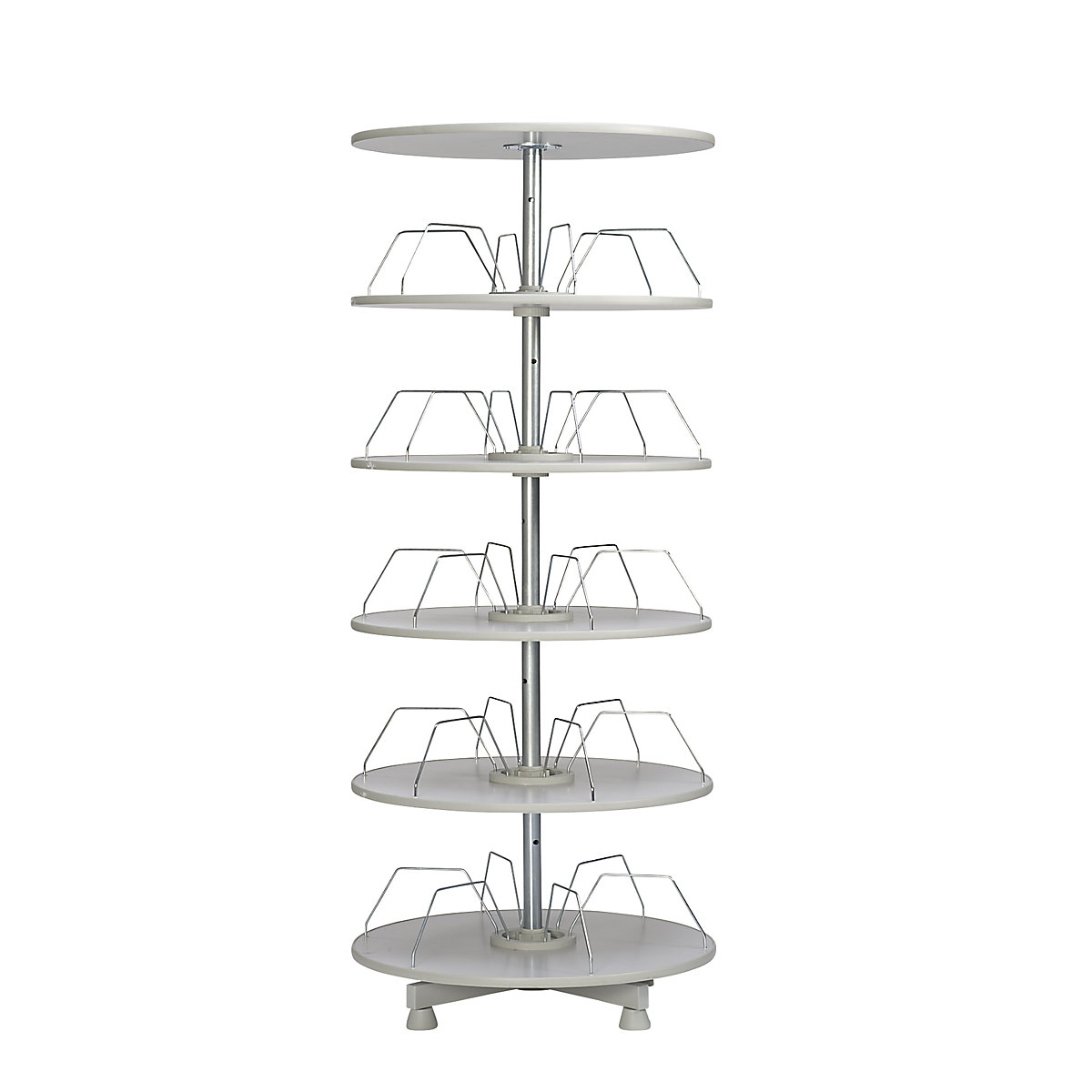 Coluna giratória para pastas de arquivo, Ø dos andares 800 mm, 5 andares, cinzento claro-0