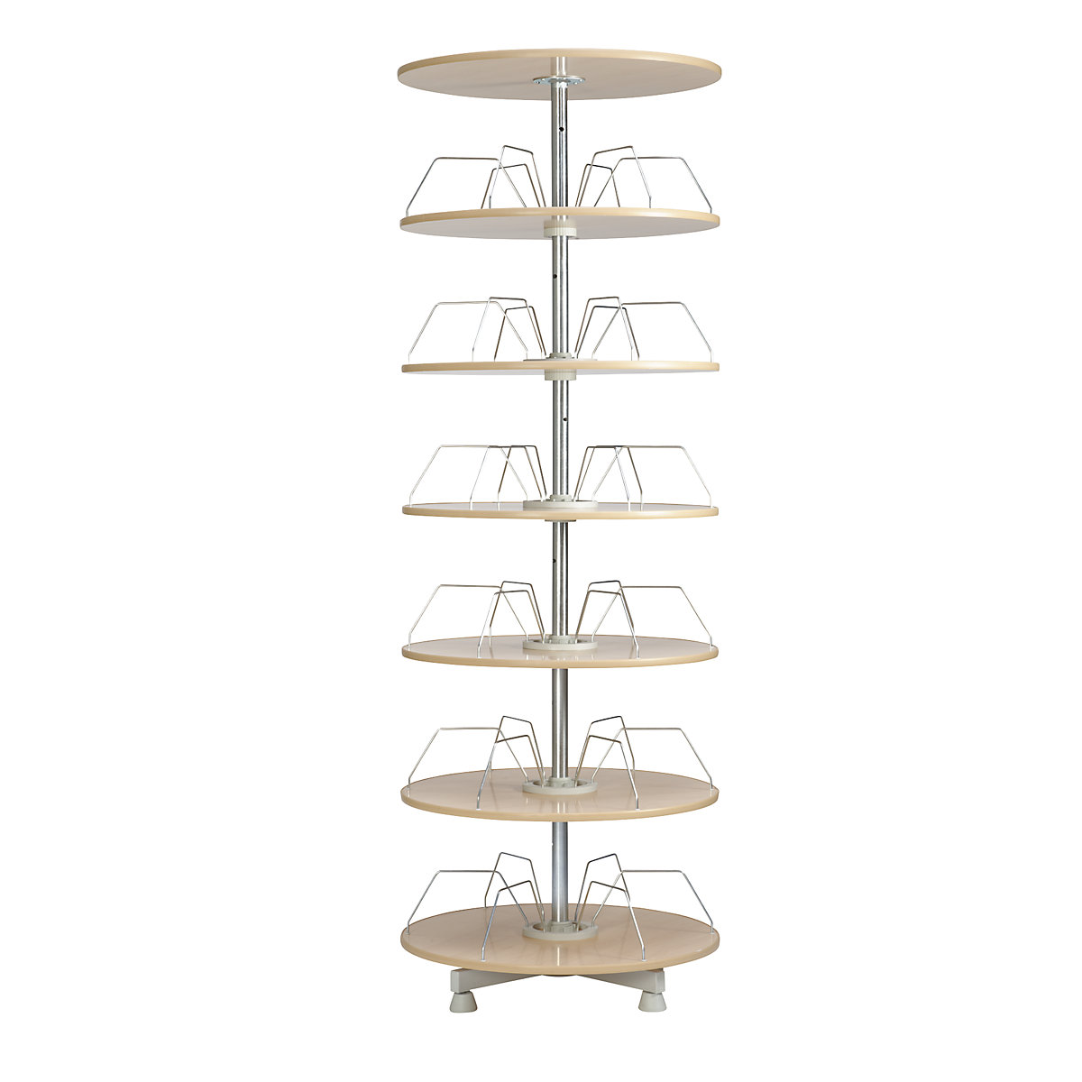 Coluna giratória para pastas de arquivo, Ø dos andares 800 mm, 6 andares, imitação de faia-0