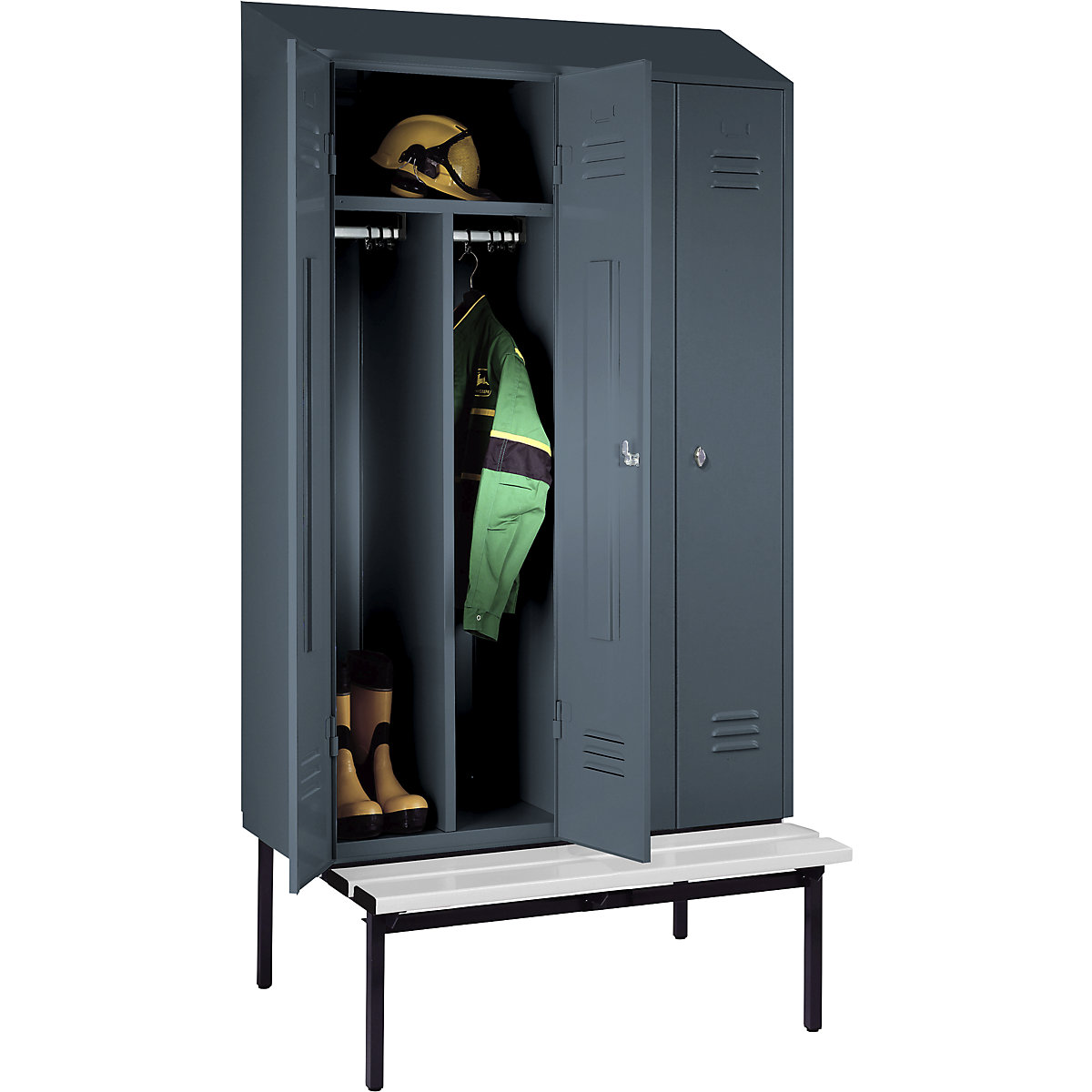 Cacifo com separação de roupa suja/limpa Berlin 2 com banco – Wolf